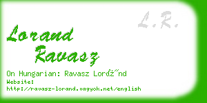 lorand ravasz business card